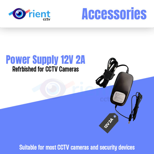 Power Supply 12V 2A Refrbished for CCTV Cameras