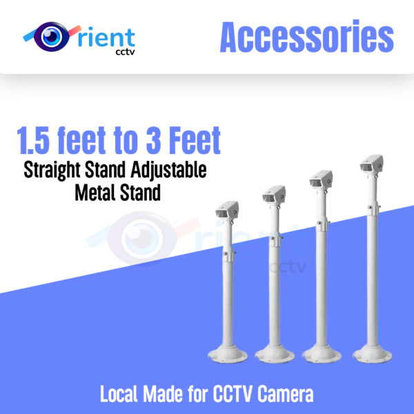 Straight Stand Adjustable Metal Stand 1.5 feet to 3 Feet Local Made for CCTV Camera
