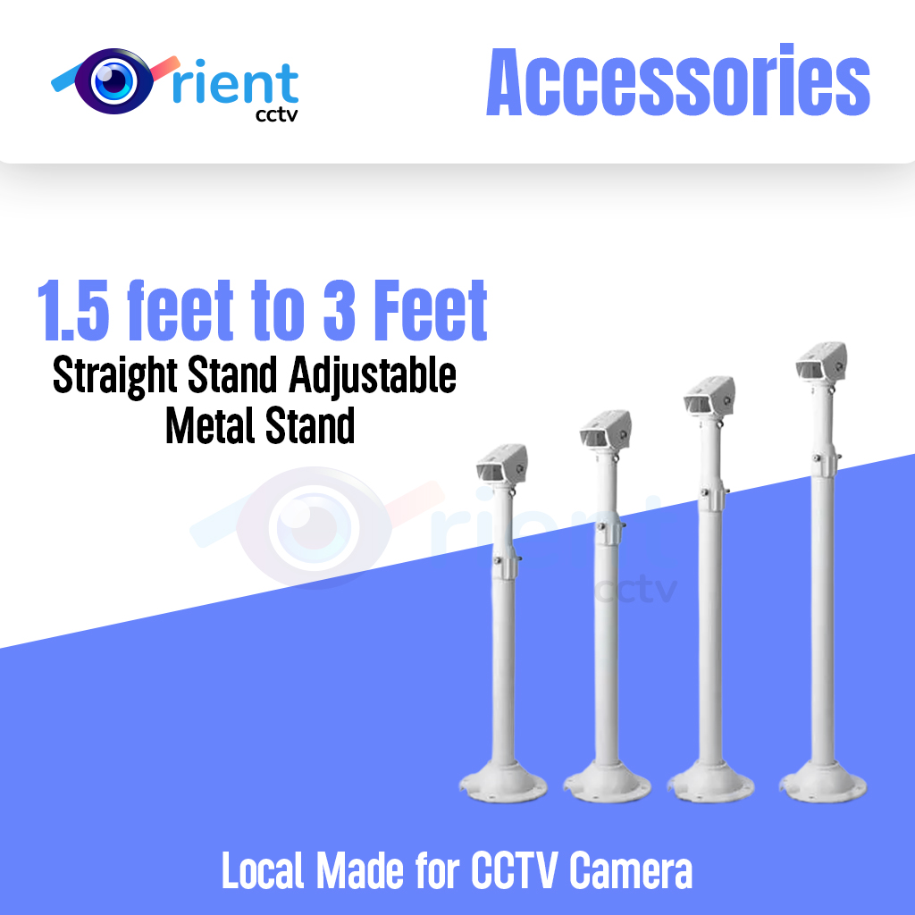 Straight Stand Adjustable Metal Stand 1.5 feet to 3 Feet Local Made for CCTV Camera Straight Stand Adjustable Metal Stand 1.5 feet to 3 Feet Local Made for CCTV Camera