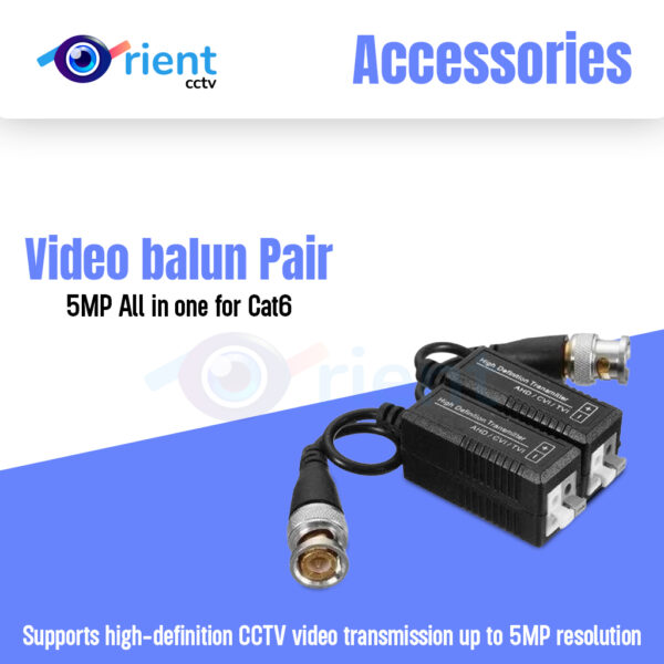 Video balun Pair 5MP All in one for Cat6