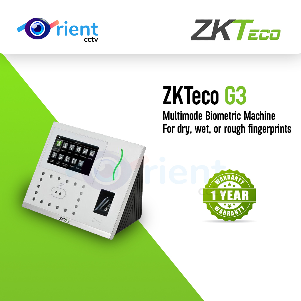 Zkteco G3 Multimode Biometric Machine For dry, wet, or rough fingerprints