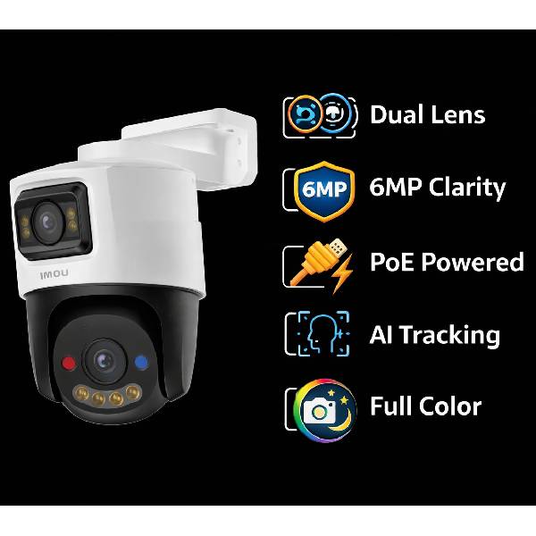IMOU PS70FP-6M0 Cruiser Dual 6MP (3MP+3MP) PoE Camera – Dual Lens, AI Tracking & Full-Color - Image 1
