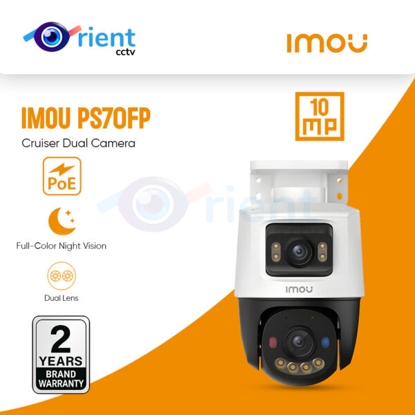 IMOU PS70FP-10M0 Cruiser Dual 10MP (5MP+5MP) PoE PT Camera – Dual Lens, AI Tracking & Full-Color Night Vision
