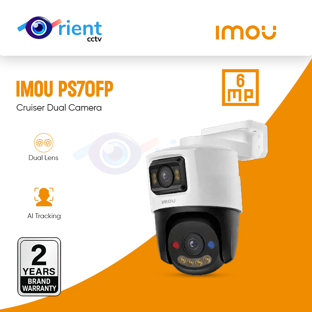IMOU PS70FP-6M0 Cruiser Dual 6MP (3MP+3MP) PoE Camera – Dual Lens, AI Tracking & Full-Color