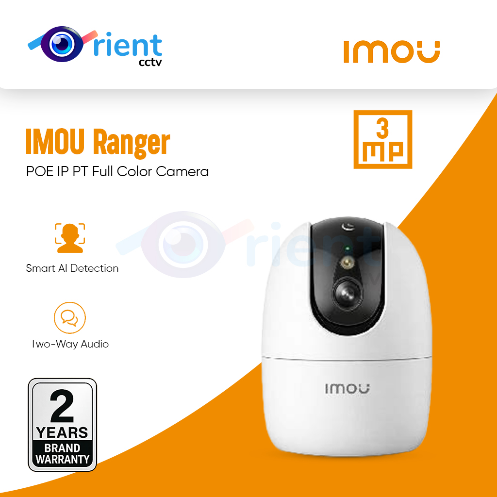 IMOU Ranger S2EP-3R1S 3MP POE IP PT Full Color Camera, 2K QHD, Dual Power, and Two-Way Audio