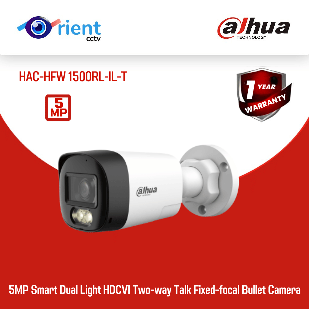 5MP Smart Dual Light HDCVI Two-way Talk Fixed-focal Bullet Camera - Image 1