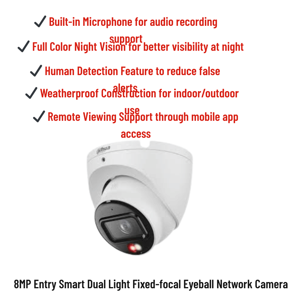 Dahua DH-IPC-HDW1839TP-A-IL 8MP Smart dual Color IP Camera with Audio & Night Vision - Image 2