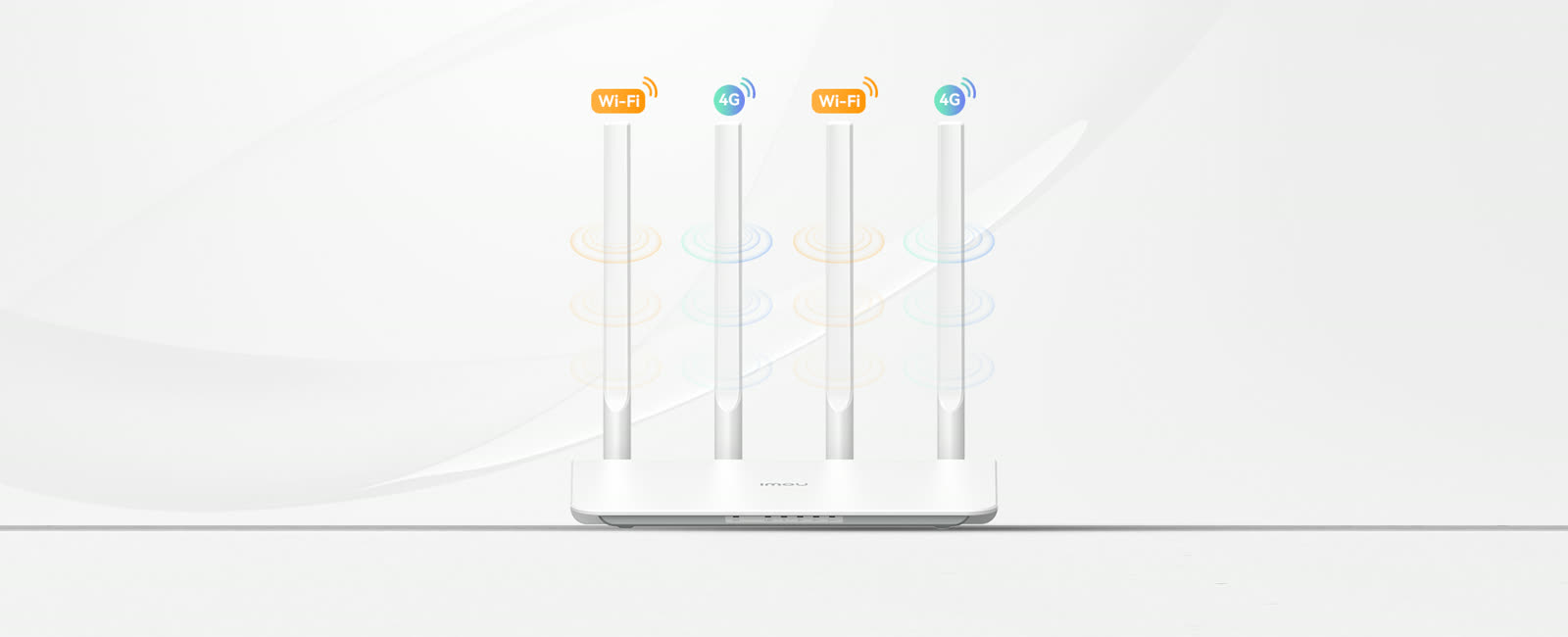Four antennas for WiFi and 4G signal
