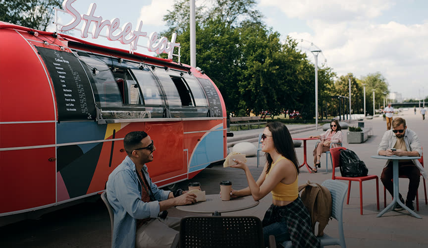 HMR300 used at a food truck