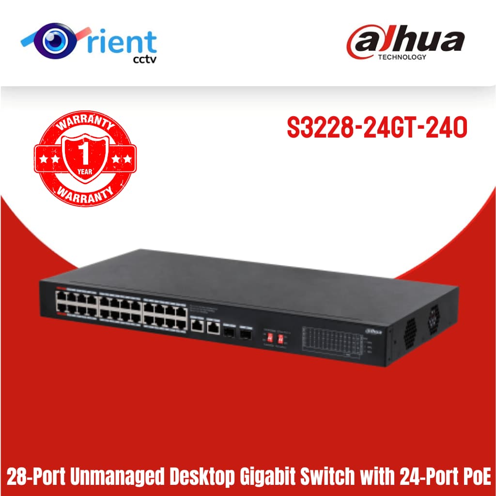 dh-S3006-4ET-36 (11) Dahua S3228-24GT-240 28-Port Smart PoE Switch | 24 Gigabit PoE Ports | 240W PoE Power for Security Systems - Image 1