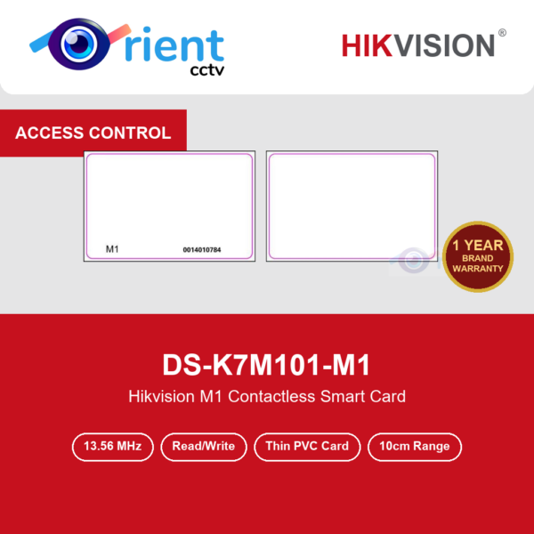 HIKVISION DS-K7M101-M1 Mifare M1 Card | 13.56MHz Contactless Smart Card | Read/Write | White PVC