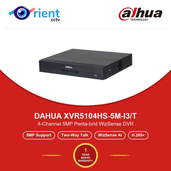 Dahua XVR5104HS-5M-I3/T 5MP 4 Channel Two-Way Talk WizSense DVR price in Pakistan