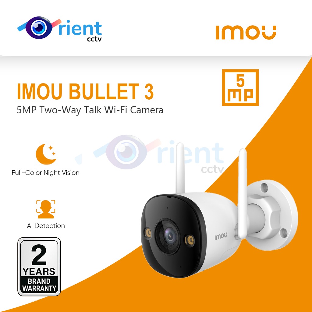 IMOU Bullet 3 5MP 3K Wi-Fi Bullet Camera IPC-S3EP-5V0W | Two-Way Talk, Full-Color Night Vision, Siren & IP67