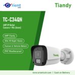 Tiandy TC-C34QN 4MP IP Bullet Camera with Mic | 4mm, 30m IR Night Vision, Human & Vehicle Detection, IP67