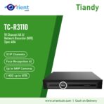 Tiandy TC-R3110 4HA 10 Channel 4K AI NVR | Face Recognition, Up to 16MP Cameras, 100Mbps, 4K HDMI, 1 HDD up to 10TB
