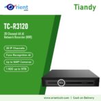 Tiandy TC-R3120 4HA 20 Channel 4K AI NVR | Face Recognition, Up to 16MP Cameras, 100Mbps, 4K HDMI, 1 HDD up to 10TB