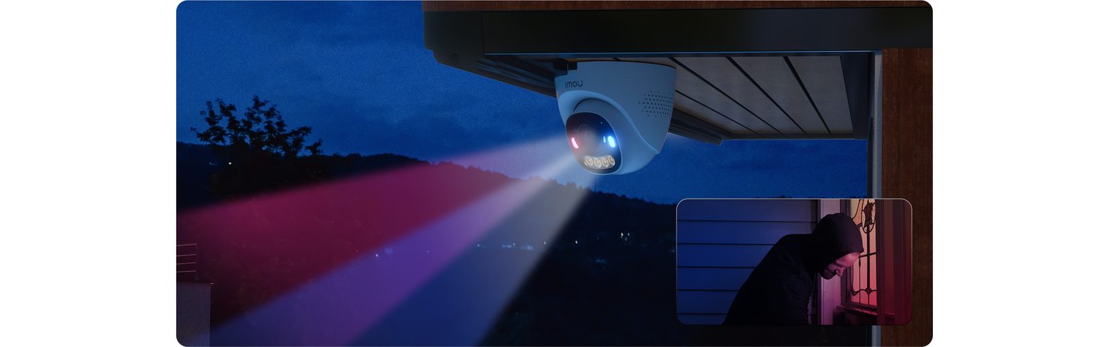 IMOU PD4K 8MP 4K PoE Dome Camera - Red-Blue Warning Lights
