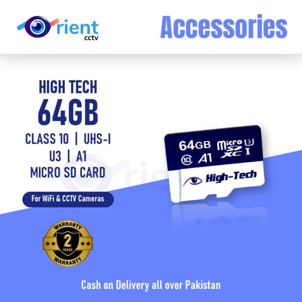 High Tech 64GB Class 10 Micro SD Card - Orient CCTV