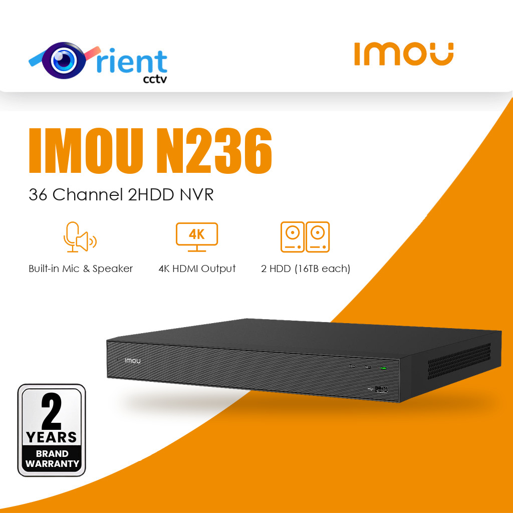 IMOU N236 36 Channel 2HDD NVR (NVR-N236-8A0E) - Orient CCTV