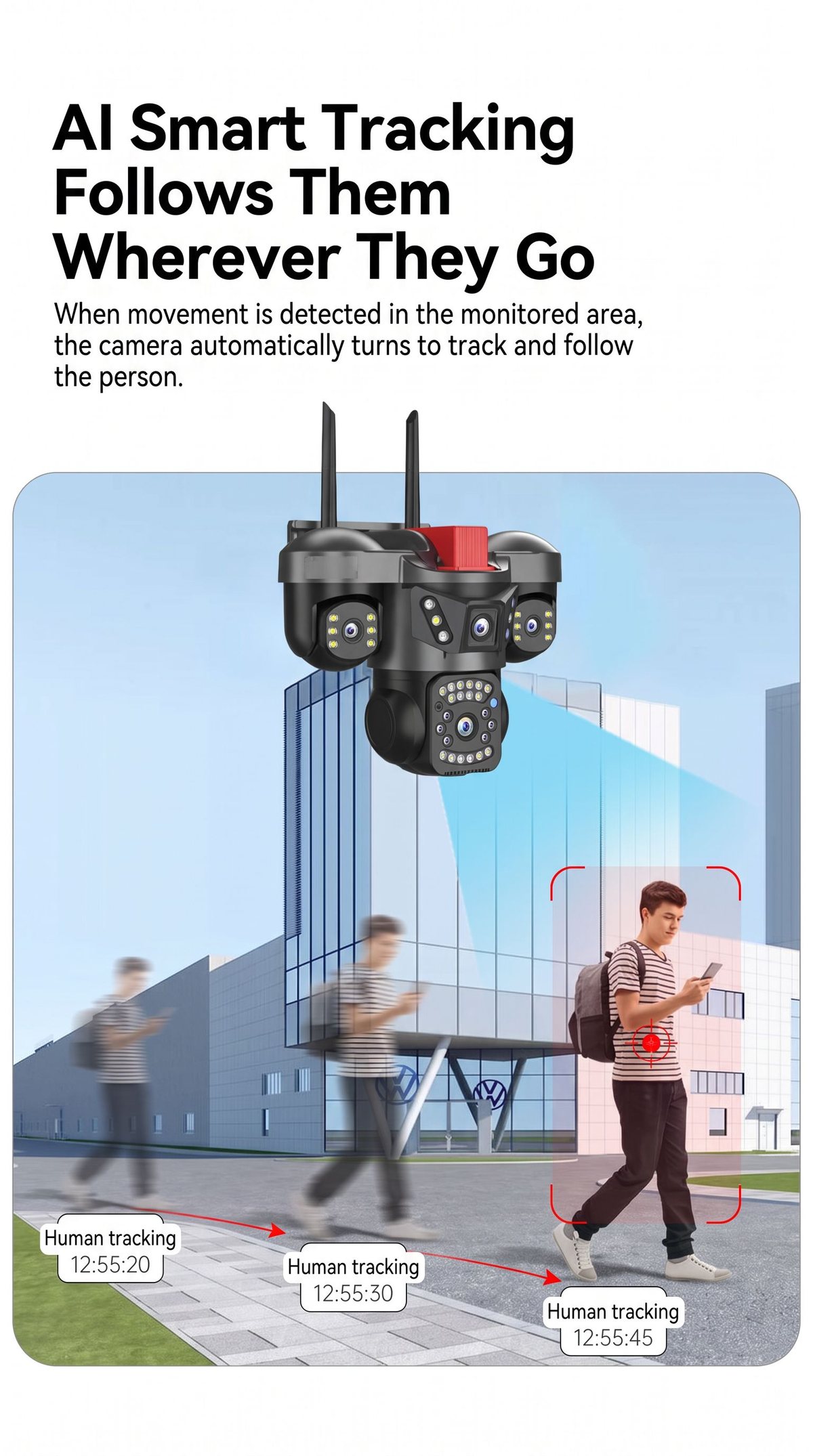 D900 AI smart tracking follows people