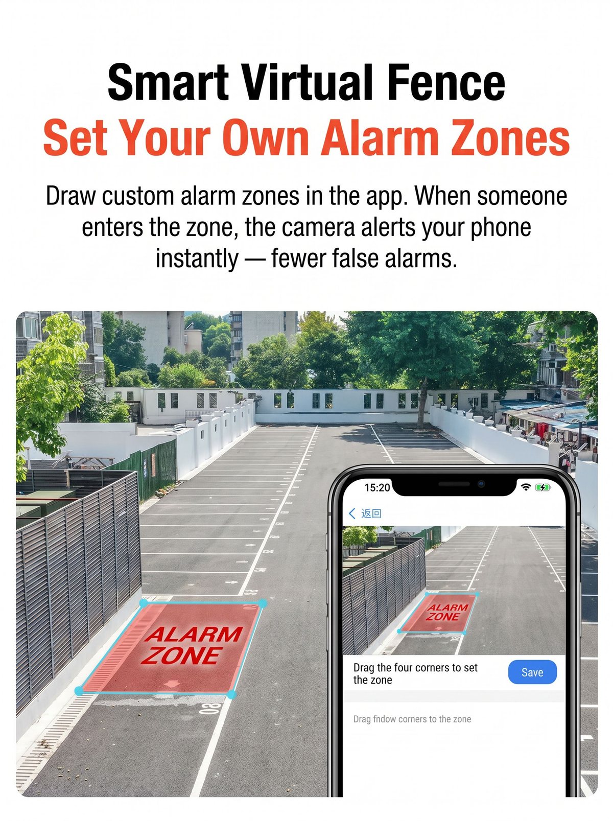D900 smart virtual fence alarm zones