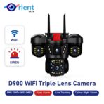 High Tech D900 WiFi Triple Lens Camera 9MP with Siren